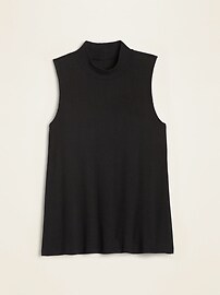 View large product image 3 of 3. Sleeveless Rib-Knit Mock-Neck Top for Women