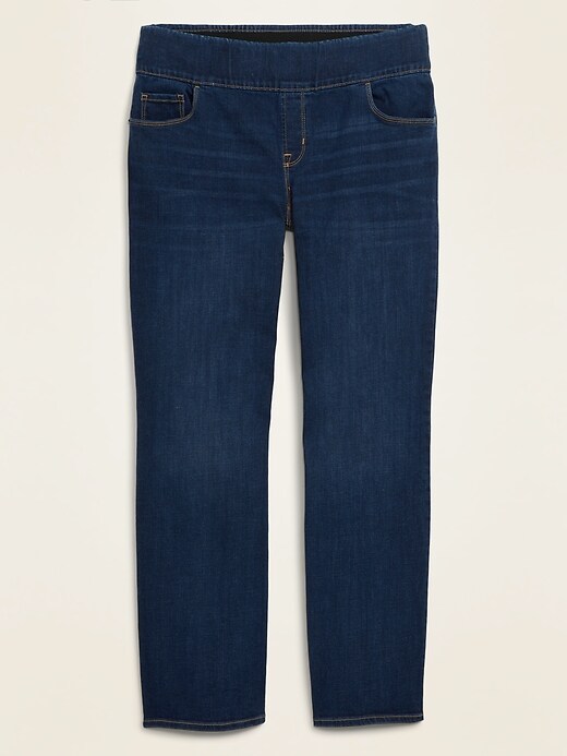 View large product image 1 of 1. High-Waisted Pull-On Plus-Size Kicker Boot-Cut Jeans