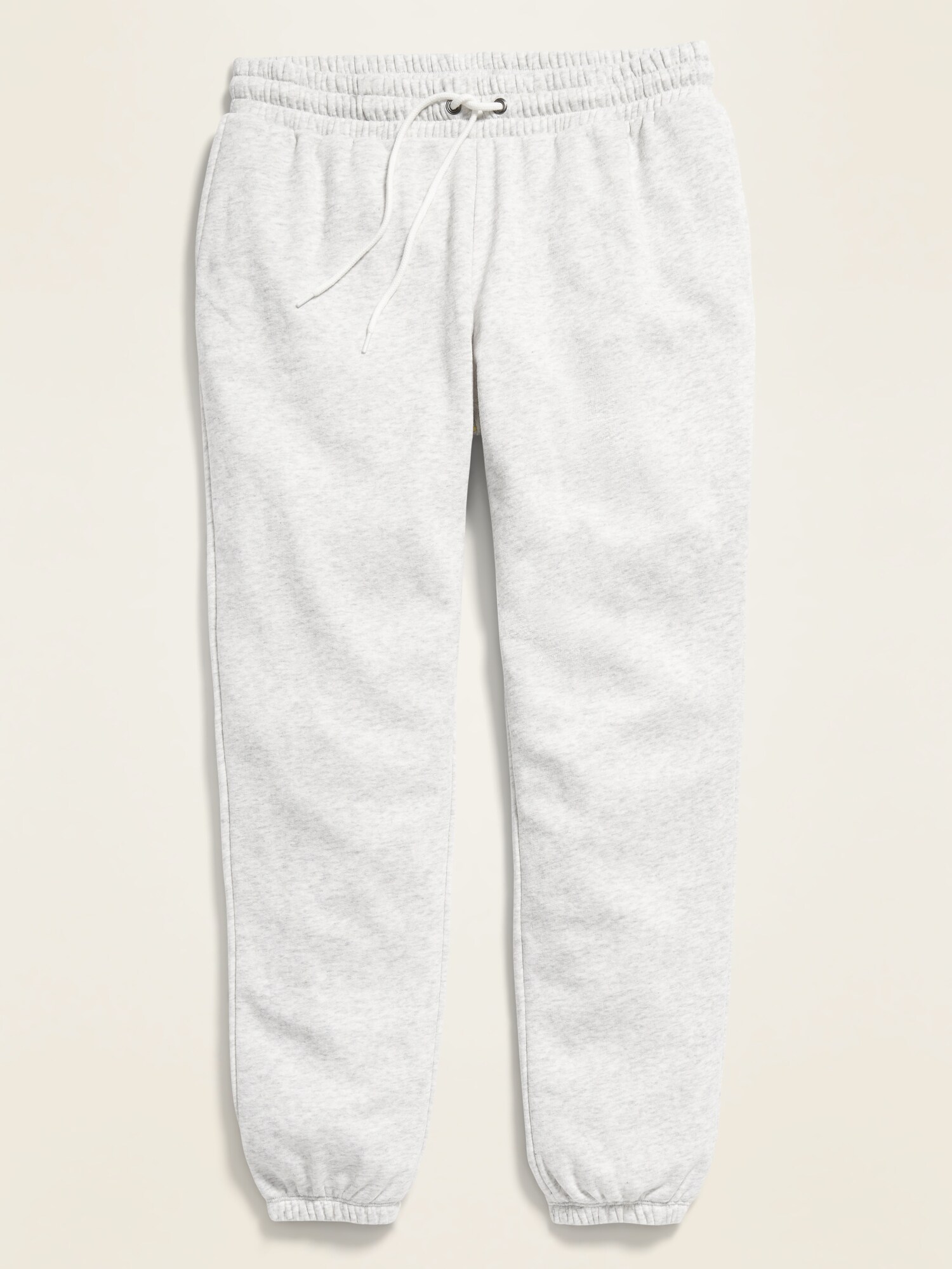 white cinched sweatpants
