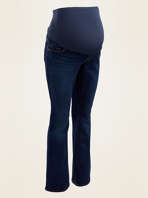 View large product image 1 of 1. Maternity Full-Panel Boot-Cut Jeans