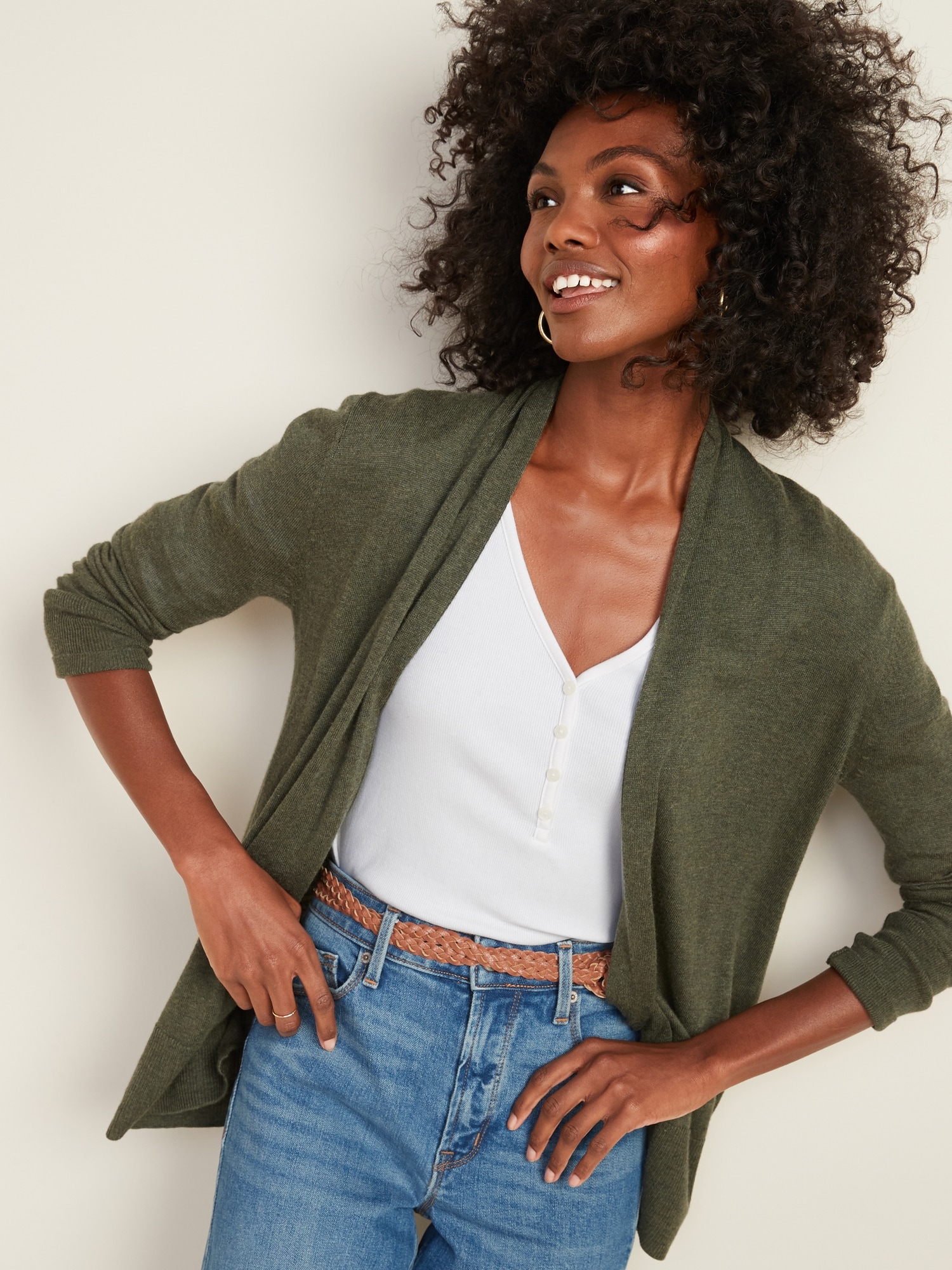 short navy cardigan
