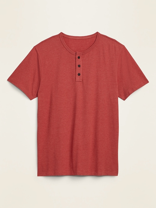 View large product image 1 of 1. Soft-Washed Jersey Henley Tee