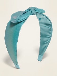 Fabric-Covered Bow-Tie Headband for Girls