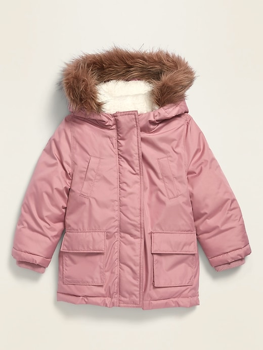 View large product image 1 of 1. Unisex Water-Resistant Faux-Fur-Trim Hooded Parka for Toddler