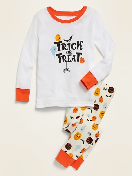 Unisex Glow in the Dark Halloween Pajama Set for Toddler Baby