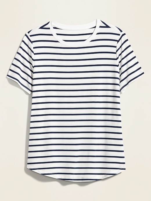 View large product image 1 of 3. Luxe Striped Crew-Neck Tee for Women