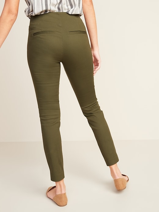 View large product image 2 of 3. High-Waisted Twill Super Skinny Ankle Pants for Women