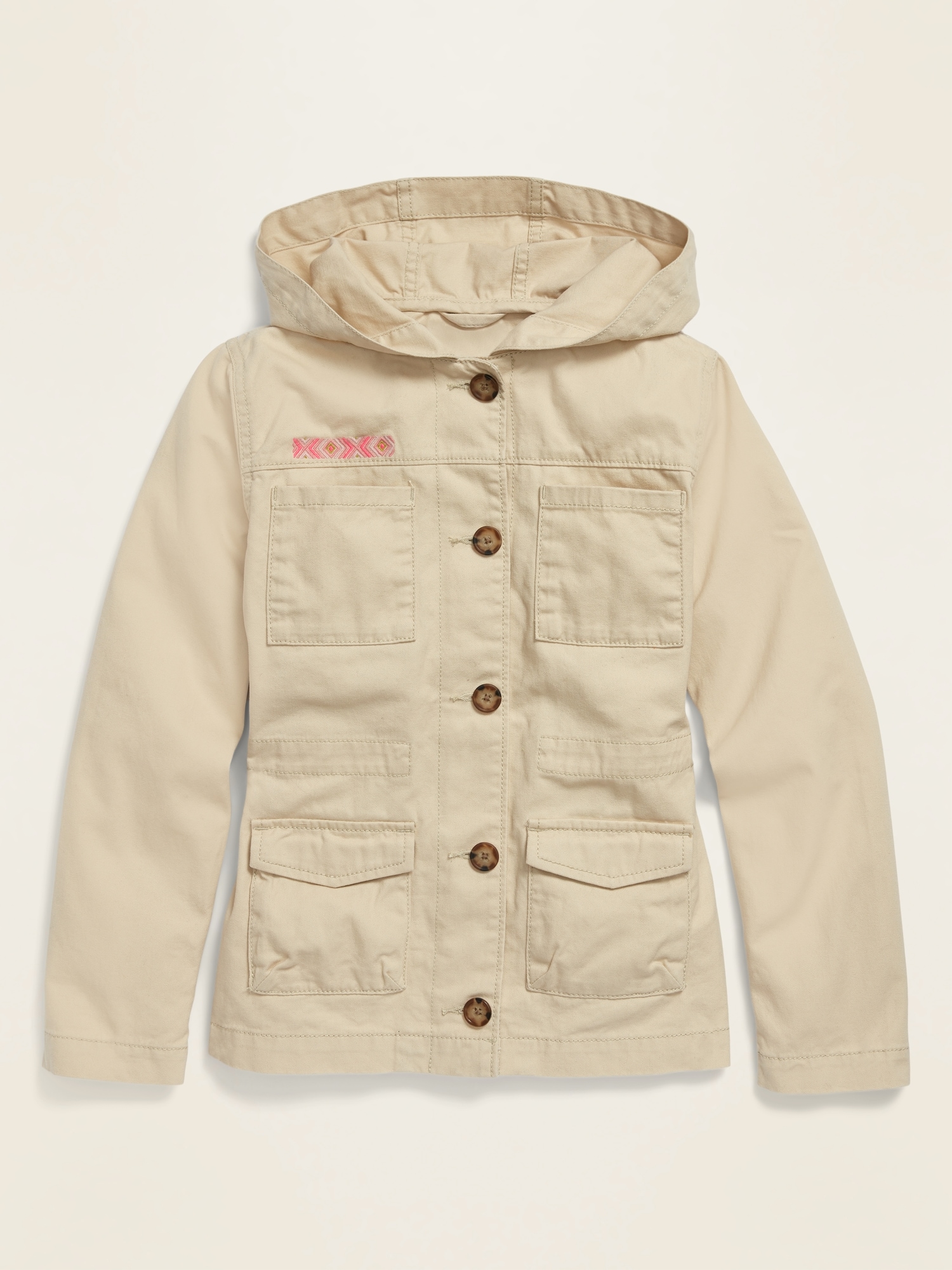 Hooded Twill Utility Jacket for Girls | Old Navy