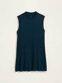 View large product image 3 of 3. Rib-Knit Mock-Neck Plus-Size Sleeveless Top