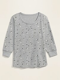 View large product image 3 of 3. Floral-Print Thermal-Knit Plus-Size Long-Sleeve Tee
