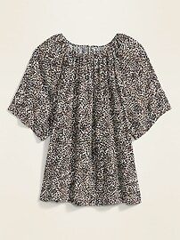 View large product image 3 of 3. Soft-Woven Plus-Size Short-Sleeve Blouse