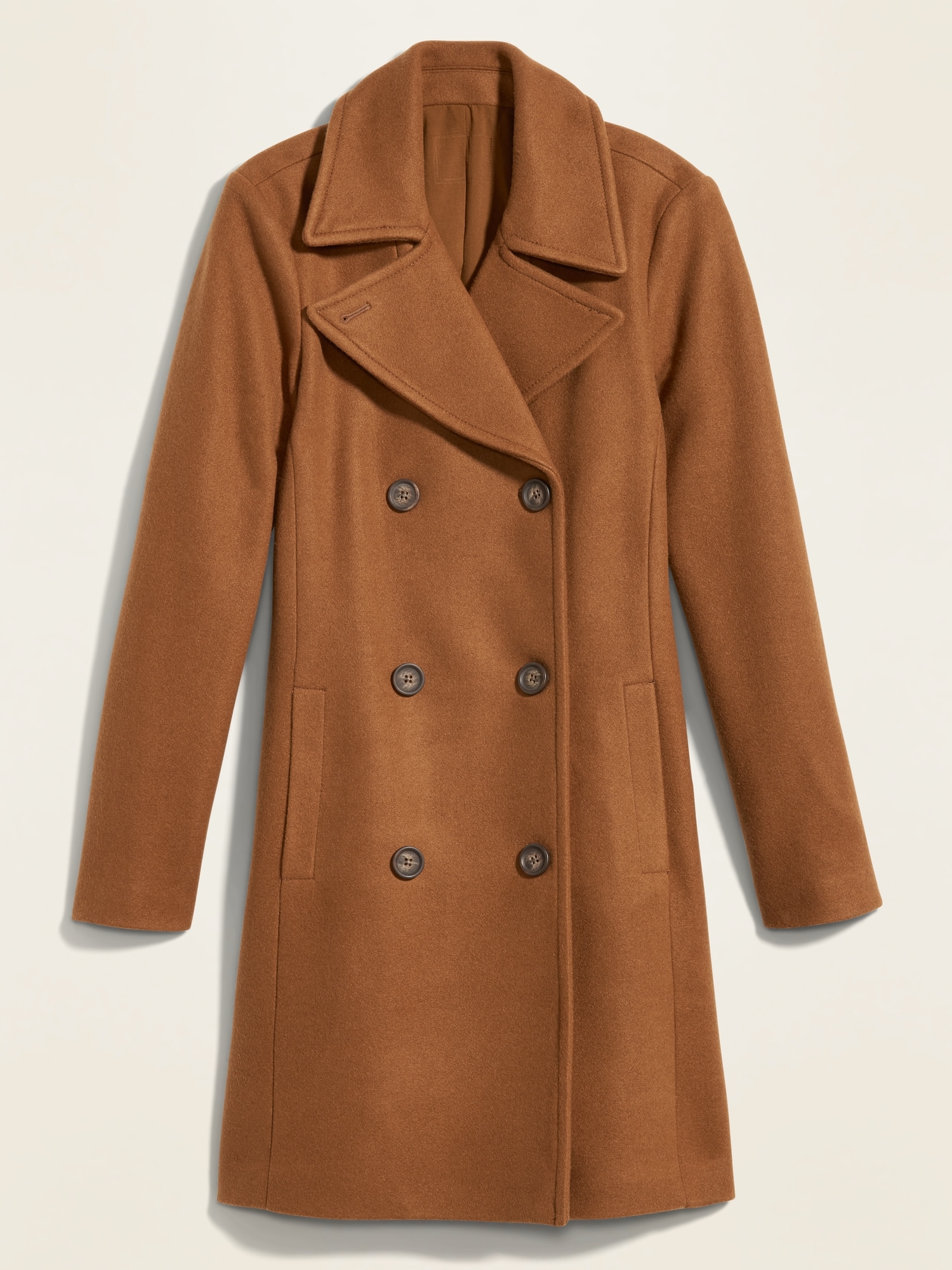 Long Soft Brushed Peacoat for Women Old Navy