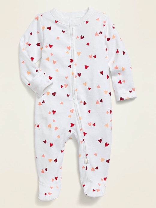 View large product image 1 of 1. Unisex Printed Footie Pajama One-Piece For Baby