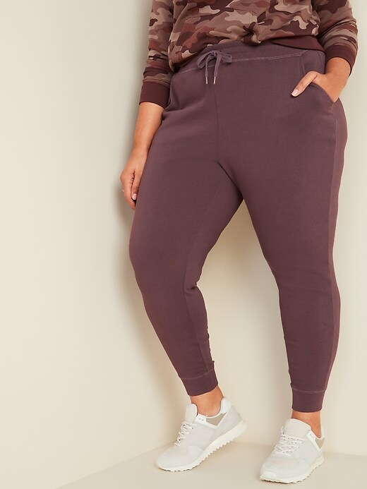 View large product image 1 of 2. Mid-Rise Tapered-Leg Plus-Size Jogger Sweatpants