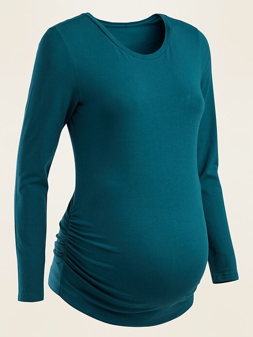 View large product image 1 of 1. Maternity Long-Sleeve Crew-Neck Tee
