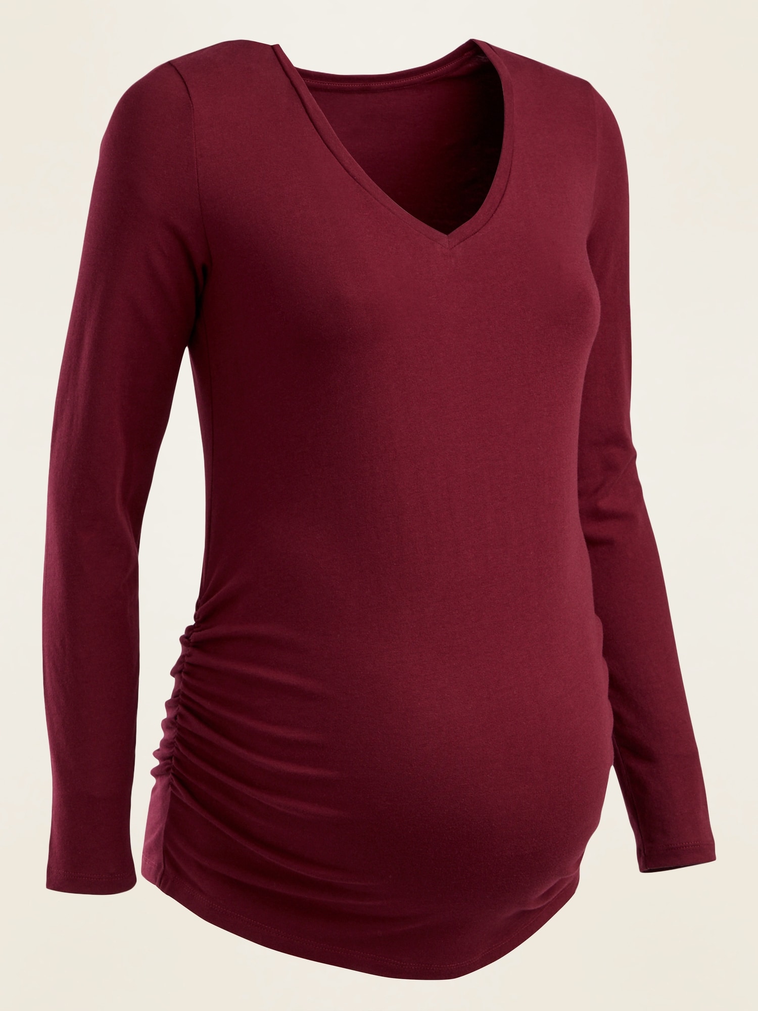 Long Sleeve Ruched Maternity Shirt