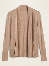 View large product image 3 of 3. Short Shawl-Collar Open-Front Sweater for Women