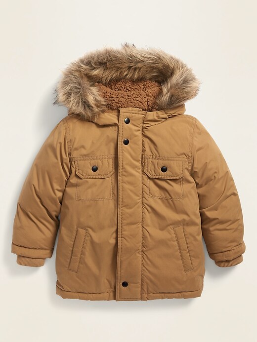 View large product image 1 of 1. Unisex Faux-Fur-Trim Hooded Parka for Toddler