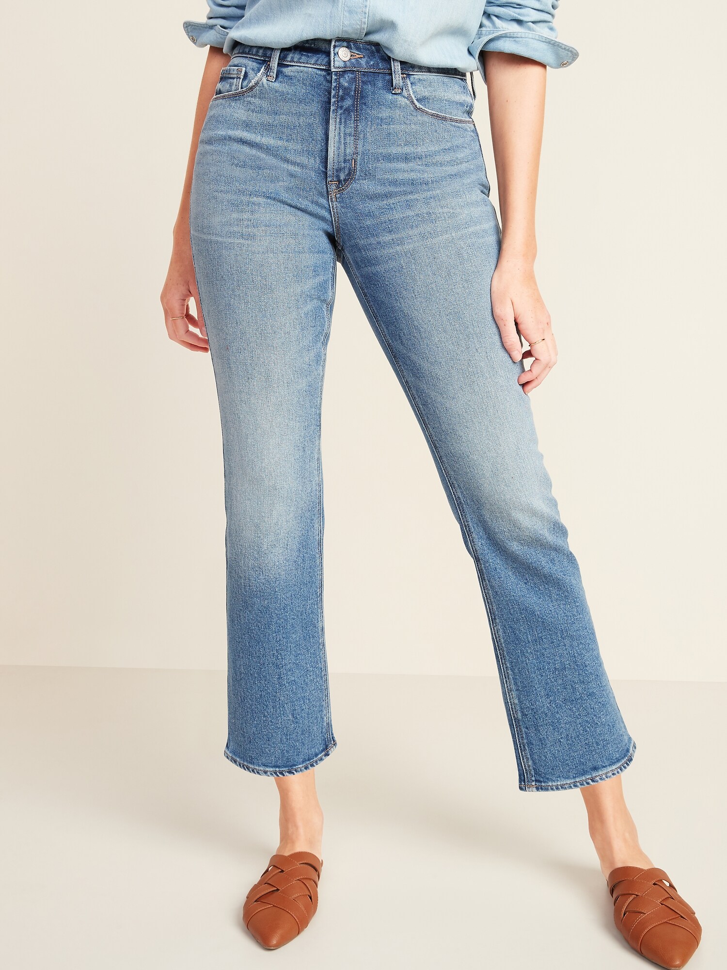 High-Waisted Crop Flare Ankle Jeans for Women | Old Navy
