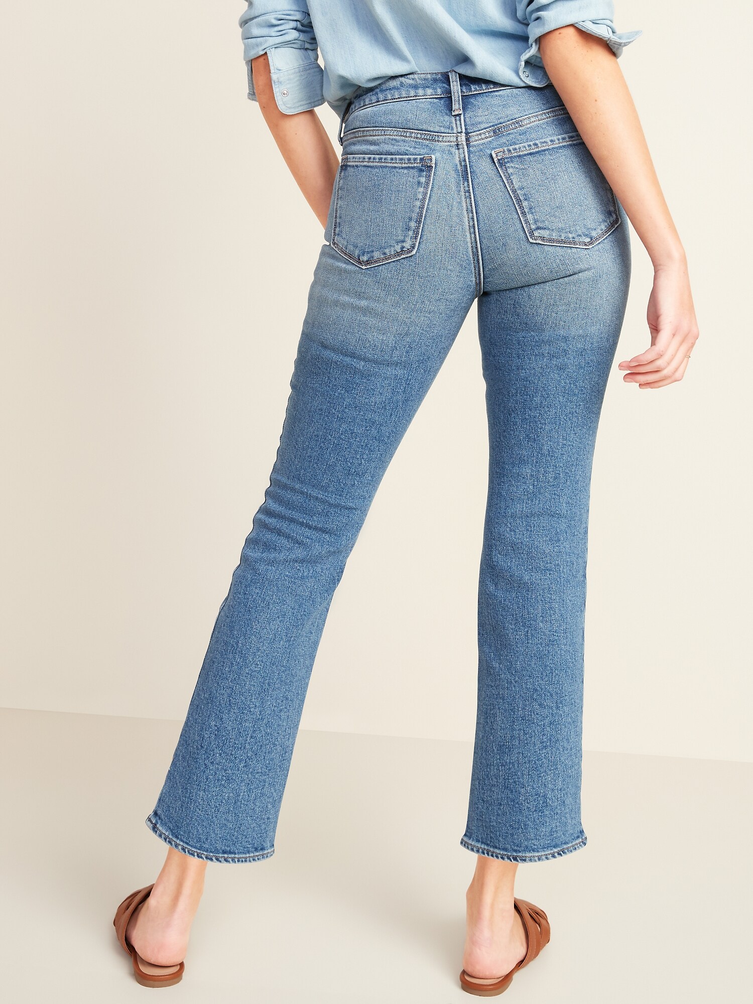 High-Waisted Crop Flare Ankle Jeans for Women | Old Navy