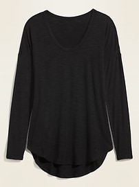 View large product image 3 of 3. Loose Luxe Slub-Knit Tunic Tee for Women