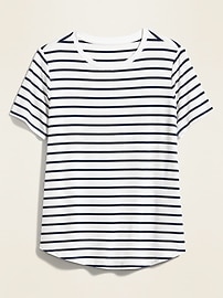 View large product image 3 of 3. Luxe Striped Crew-Neck Tee for Women