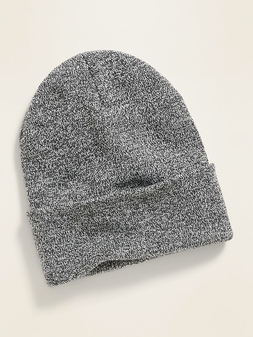 View large product image 1 of 1. Sweater-Knit Roll-Cuff Gender-Neutral Beanie & Women