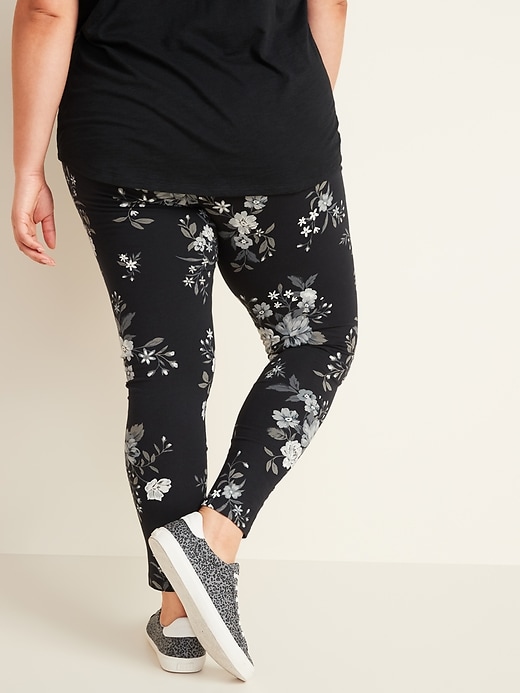 View large product image 2 of 3. High-Waisted Printed Jersey Plus-Size Leggings