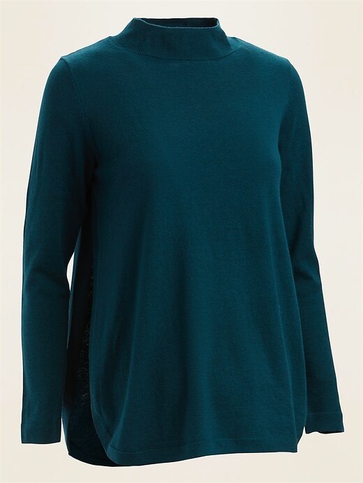 View large product image 1 of 1. Maternity Funnel-Neck Nursing Sweater