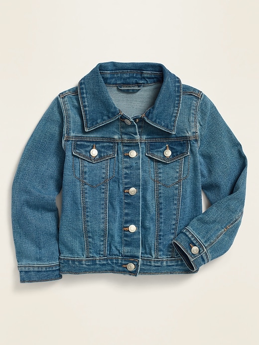 View large product image 1 of 1. Unisex Medium-Wash Jean Trucker Jacket for Toddler