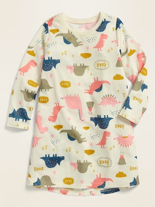 Voir une image plus grande du produit 1 de 1. Chemise de nuit en jersey à imprimé pour toute-petite fille et bébé