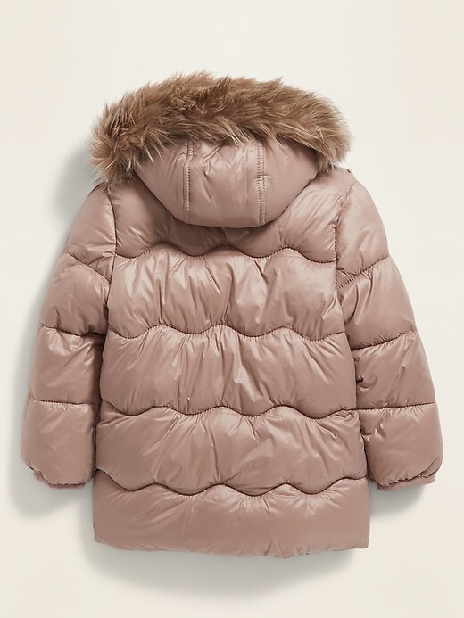 View large product image 2 of 2. Unisex Faux-Fur-Trim Hooded Frost-Free Puffer Jacket for Toddler