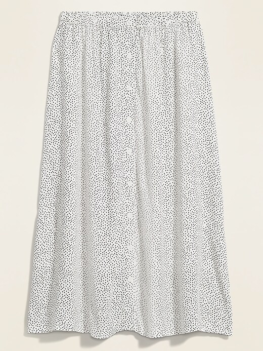 View large product image 2 of 2. Soft-Woven Button-Front Plus-Size Midi Skirt