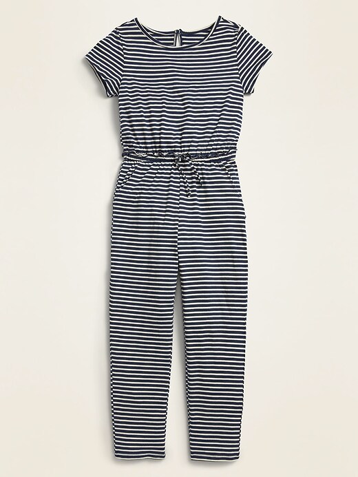 View large product image 1 of 1. Striped Jersey Jumpsuit for Girls