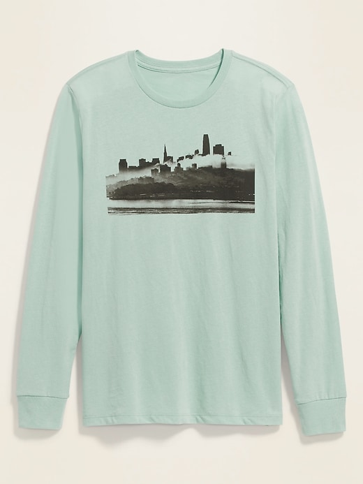 View large product image 1 of 1. Graphic Soft-Washed Long-Sleeve Crew-Neck Tee