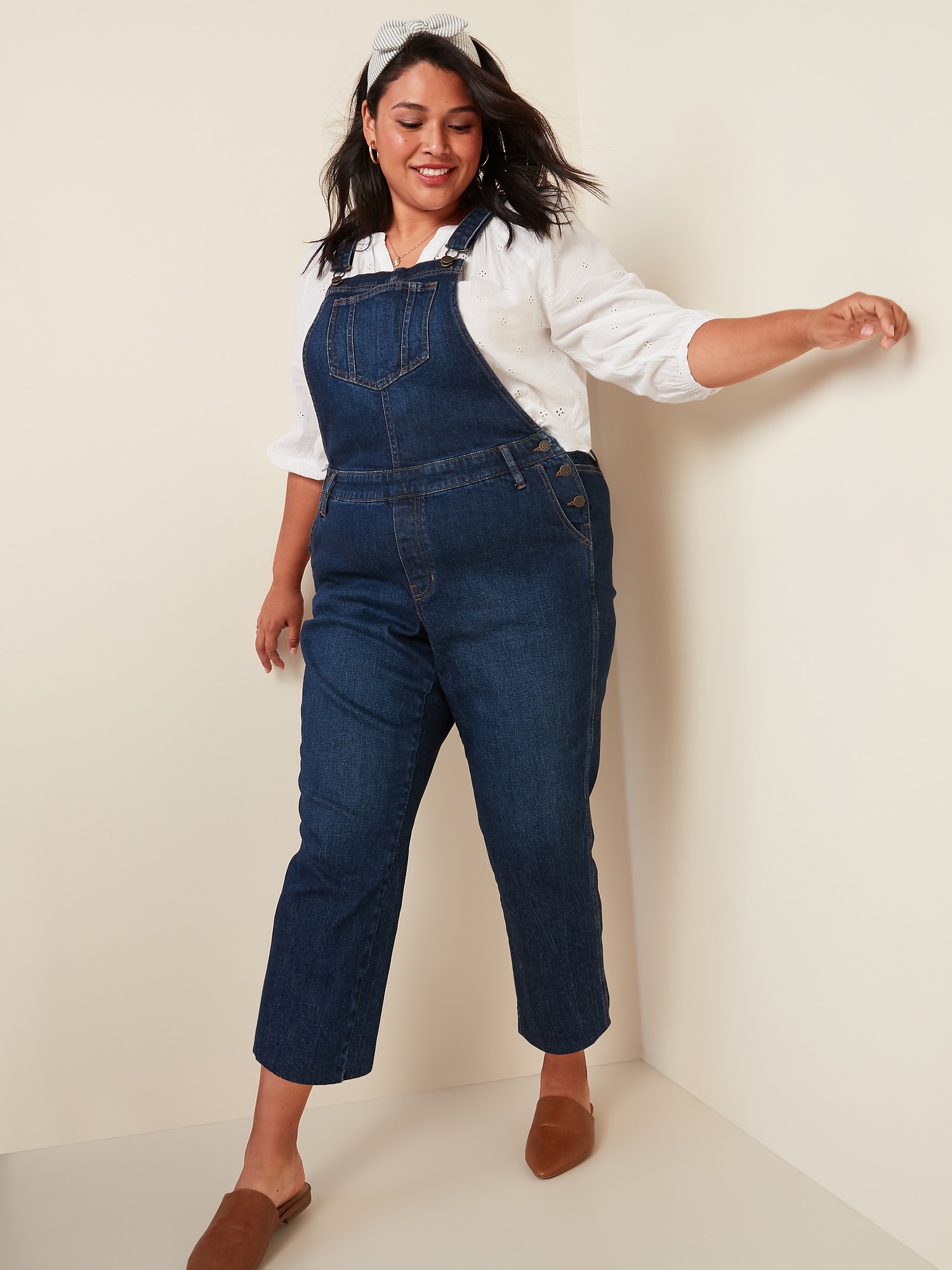 Boyfriend Dark Wash Plus Size Jean Overalls Old Navy