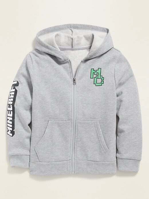 View large product image 1 of 2. Minecraft&#153 Graphic Gender-Neutral Zip Hoodie For Kids