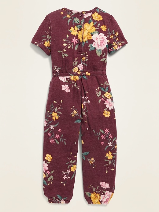 View large product image 2 of 3. Plush-Knit Floral Jumpsuit for Toddler Girls
