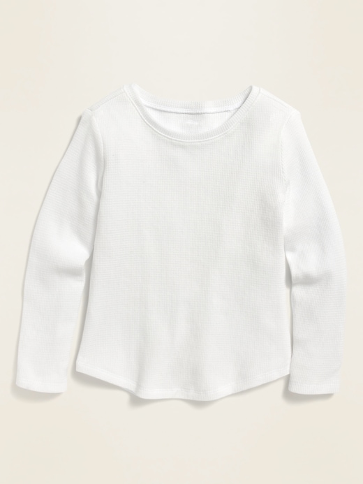 View large product image 1 of 1. Long-Sleeve Scoop-Neck Thermal Tee for Toddler Girls