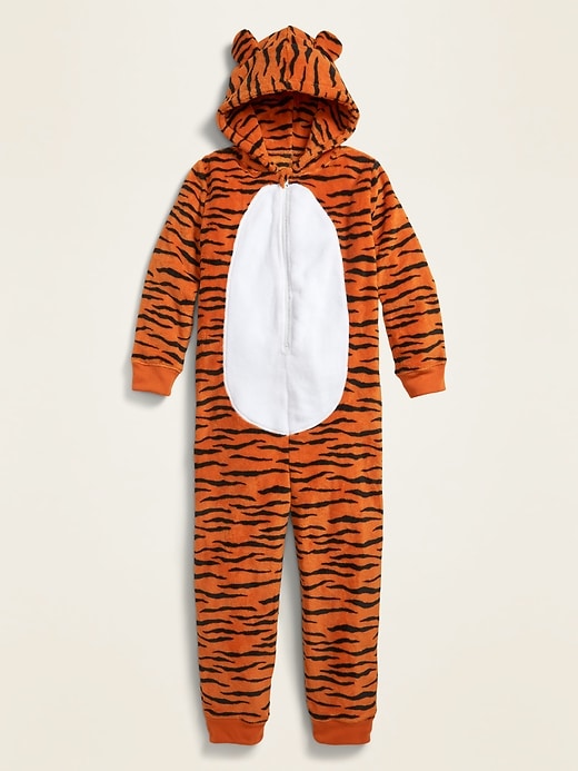 View large product image 1 of 1. Cozy Hooded Gender-Neutral One-Piece Pajamas For Kids