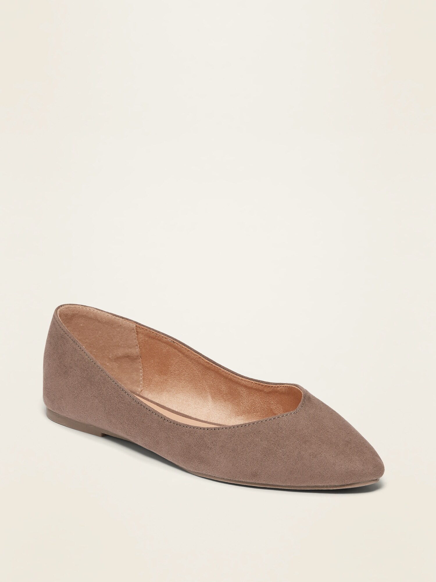Faux-Suede Pointy Ballet Flats for 
