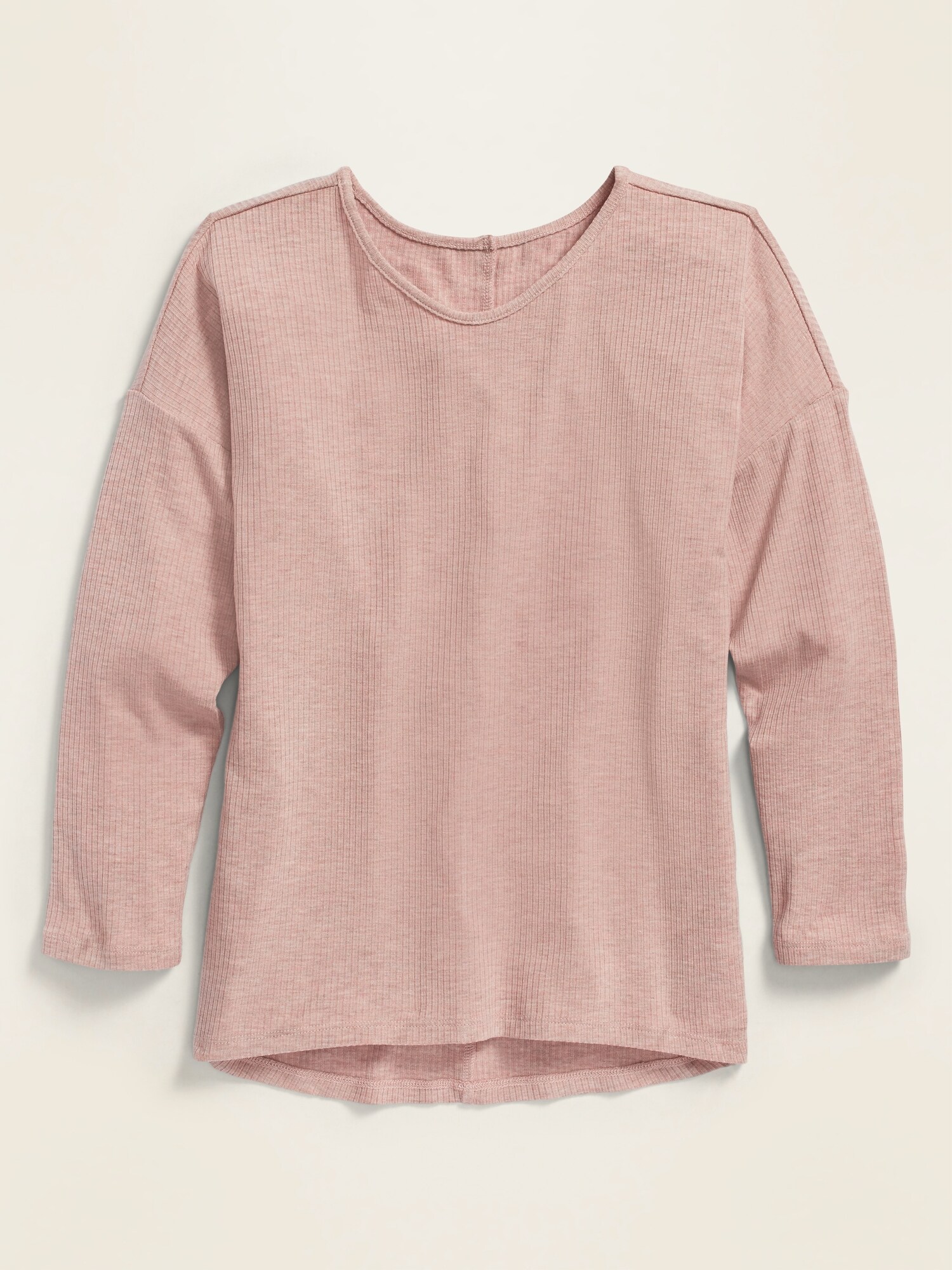 Luxe Rib-Knit Voop-Neck Top for Girls | Old Navy