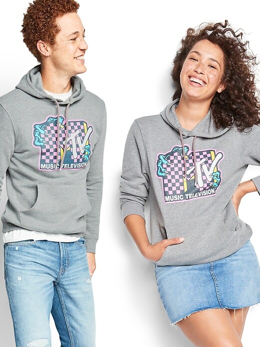 View large product image 1 of 2. MTV&#153 Graphic Gender-Neutral Pullover Hoodie for Adults