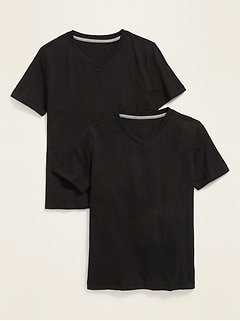 Solid-Color V-Neck T-Shirt 2-Pack For Boys