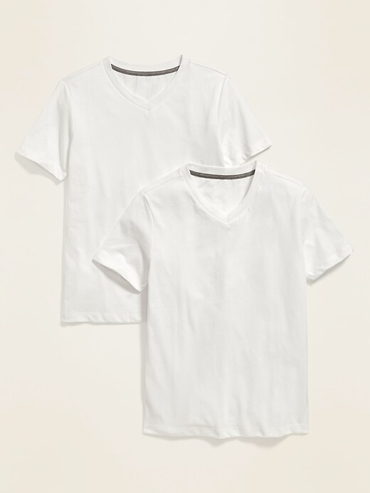 View large product image 1 of 2. Solid-Color V-Neck T-Shirt 2-Pack For Boys