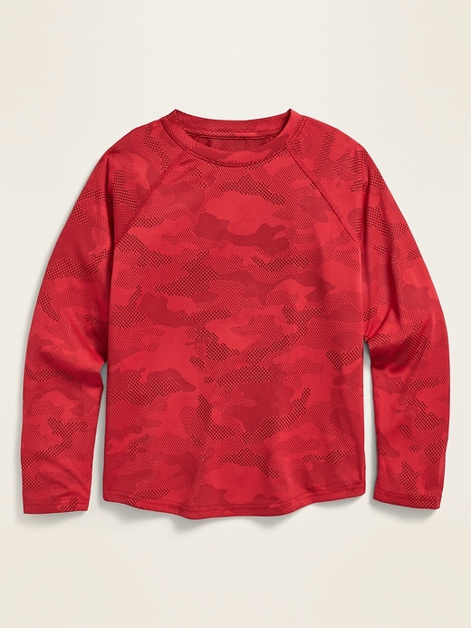 Voir une image plus grande du produit 1 de 1. T-shirt Go-Dry Performance à manches longues et à imprimé camouflage pour garçon