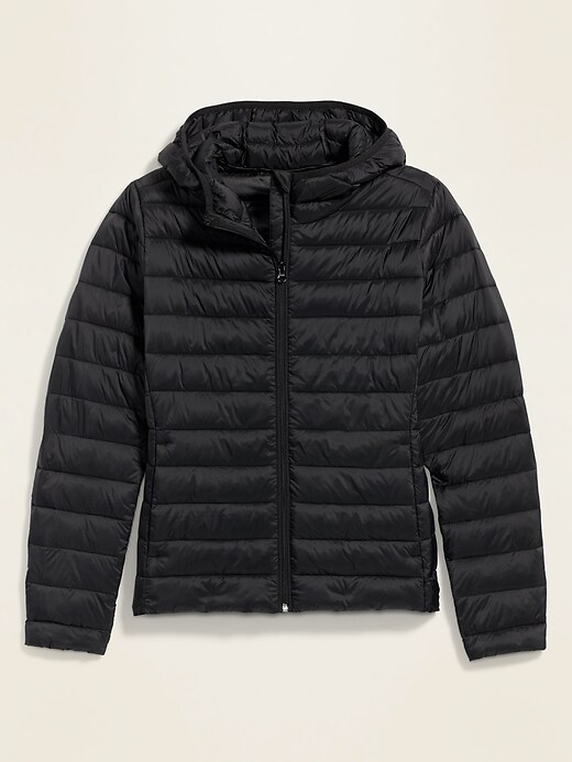 View large product image 1 of 1. Hooded Narrow-Channel Puffer Jacket