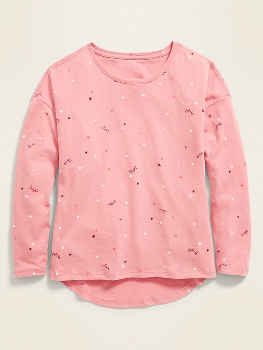 View large product image 1 of 2. Softest Printed Long-Sleeve Tee for Girls