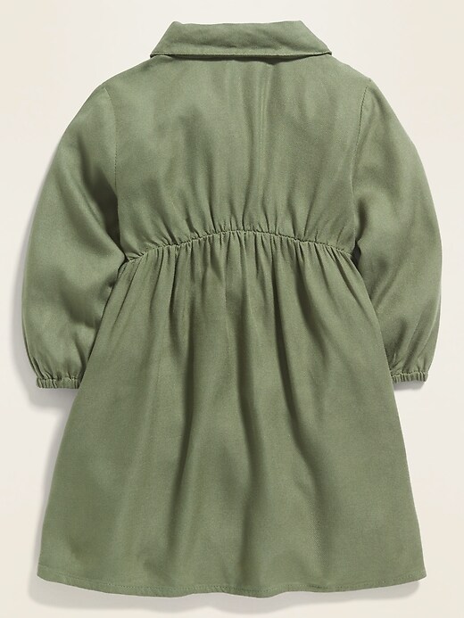 View large product image 2 of 2. Long-Sleeve Utility Shirt Dress for Baby