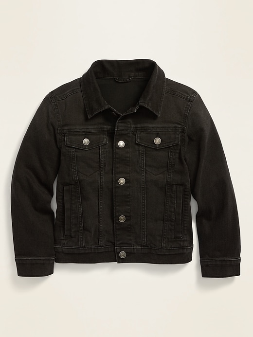View large product image 1 of 1. Built-In Flex Black-Wash Jean Trucker Jacket For Boys